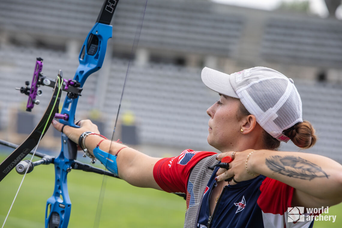 Casey Kaufhold had a shot at stealing the top recurve women’s seed.