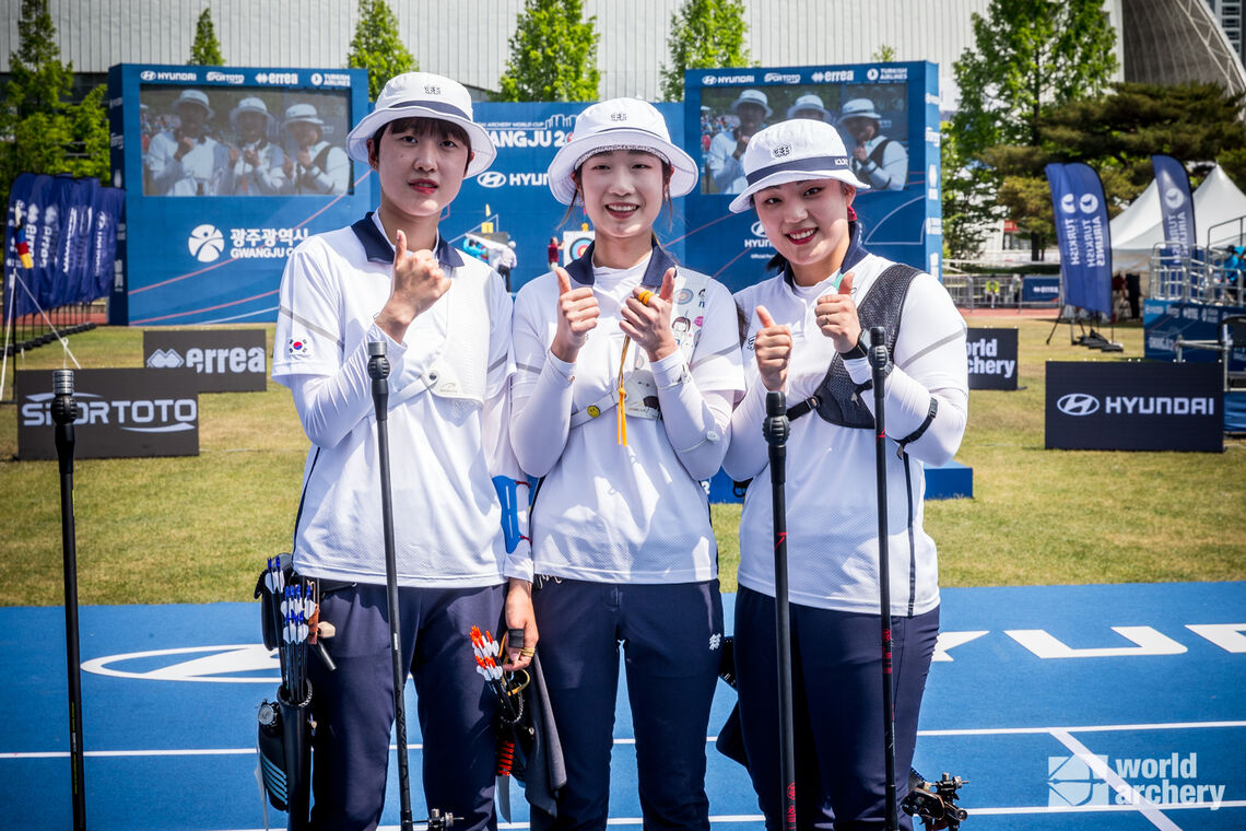 Korea's recurve women's team with gold at Gwangju 2022