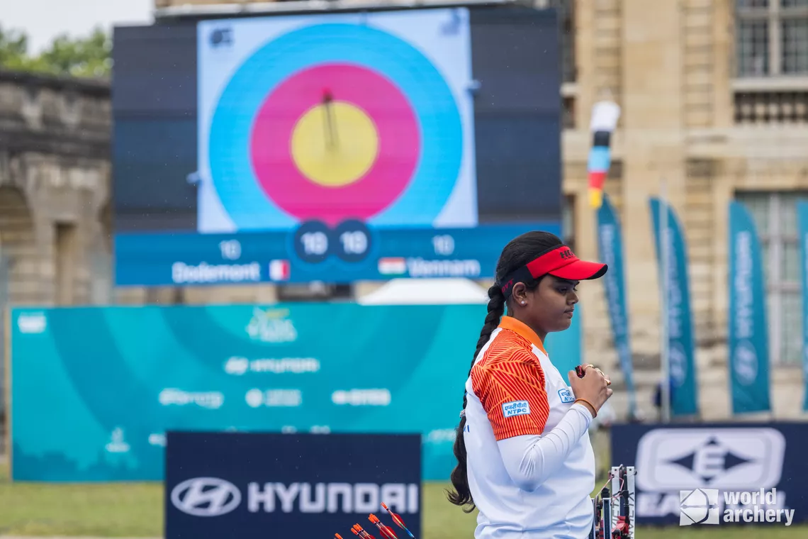 Jyothi Surekha Vennam at Paris 2022 in the finals arena