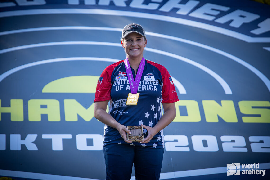 Back-to-back compound women’s winner Paige Pearce.