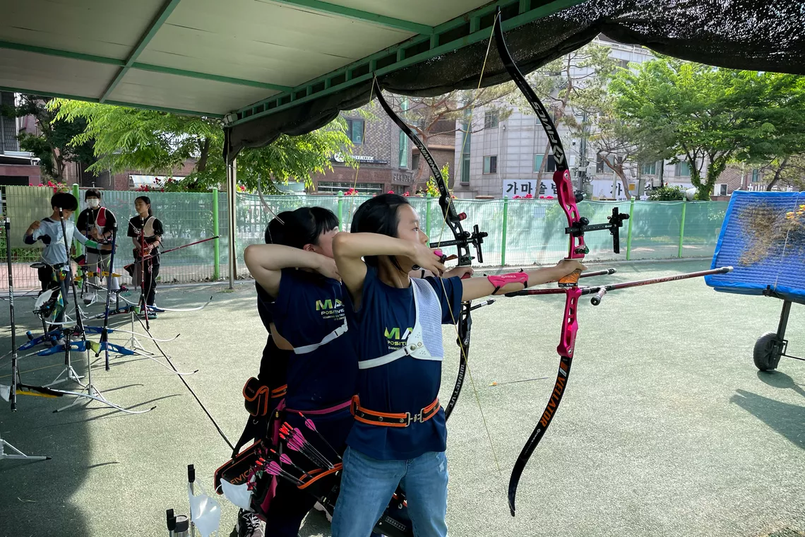 Middle school practice near Seoul.