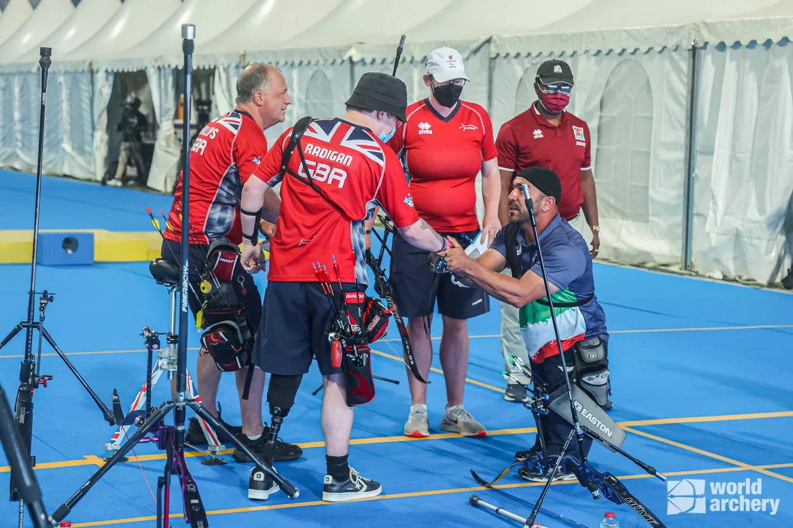 Cameron Radigan at Dubai 2022 World Archery Para Championships.