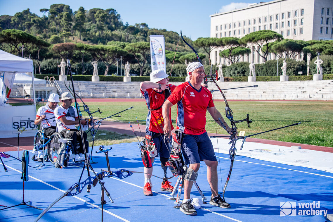 Cameron Radigan won silver with teammate David Phillips at Roma 2022 European Para Archery Championships.