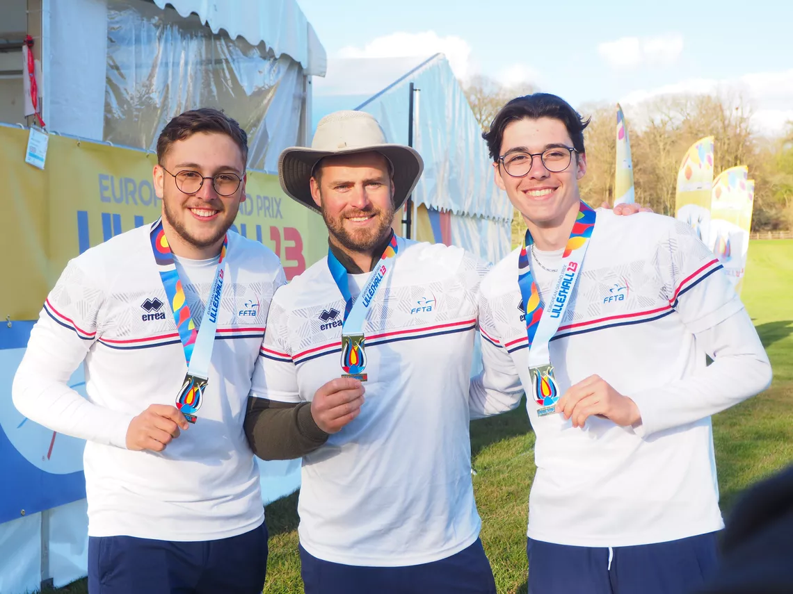 French men's recurve team, Lilleshall 2023