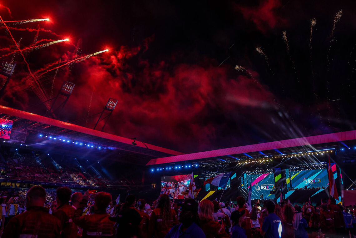 Fireworks during the opening ceremony of the 2023 European Games.