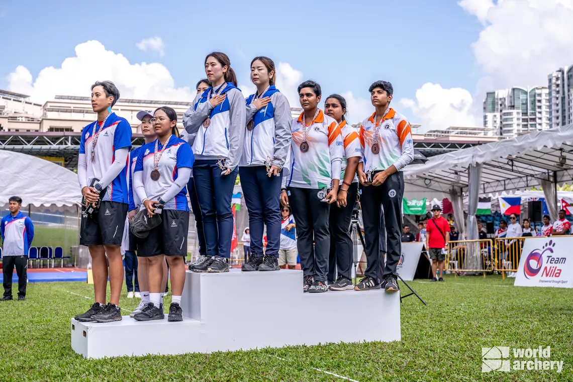 Compound women's podium