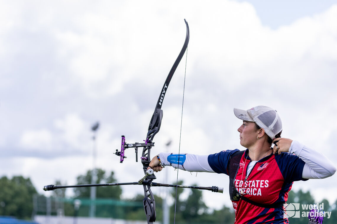 Casey Kaufhold topped recurve under-21 women’s qualifying.