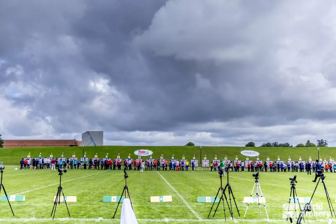 Under a threatening Irish sky.