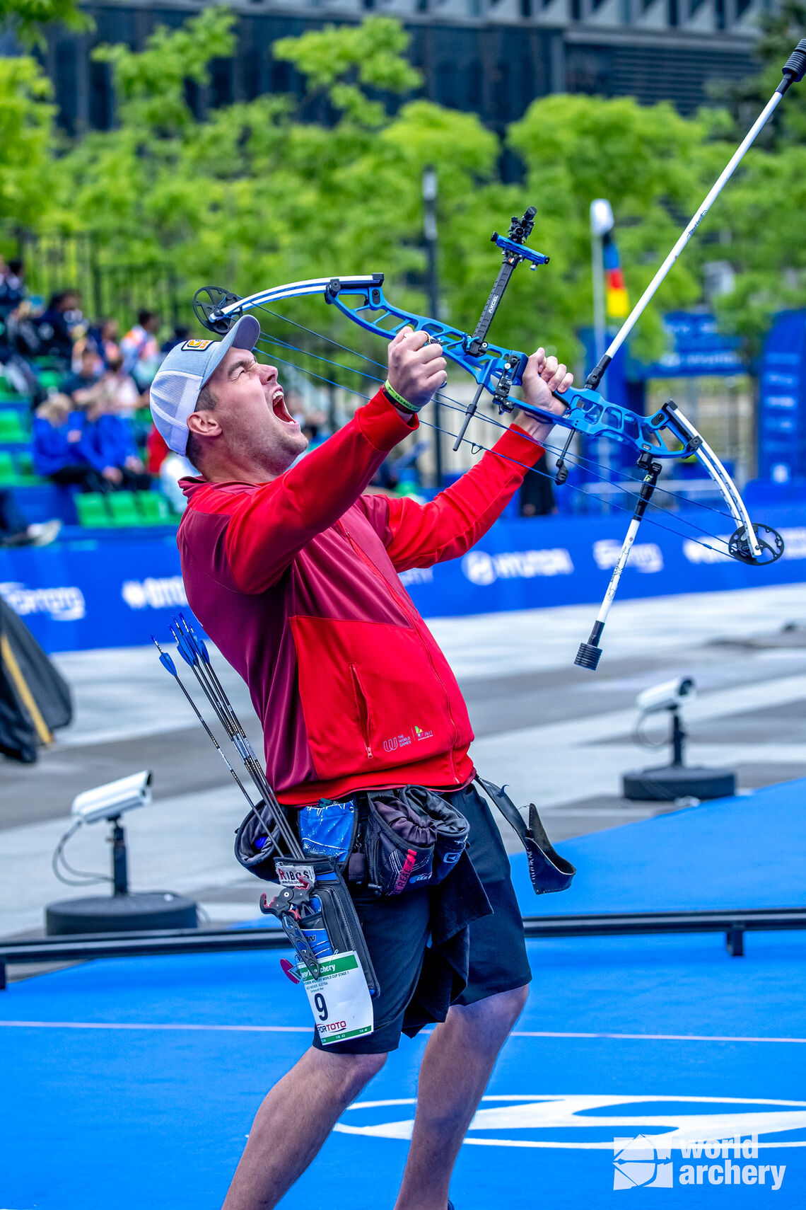 Nico Wiener celebrates winning in Shanghai.