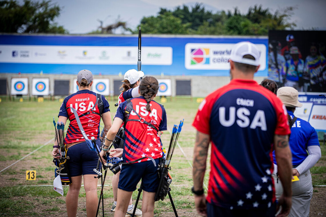 The USA recurve women’s team at the Pan Am Championships.