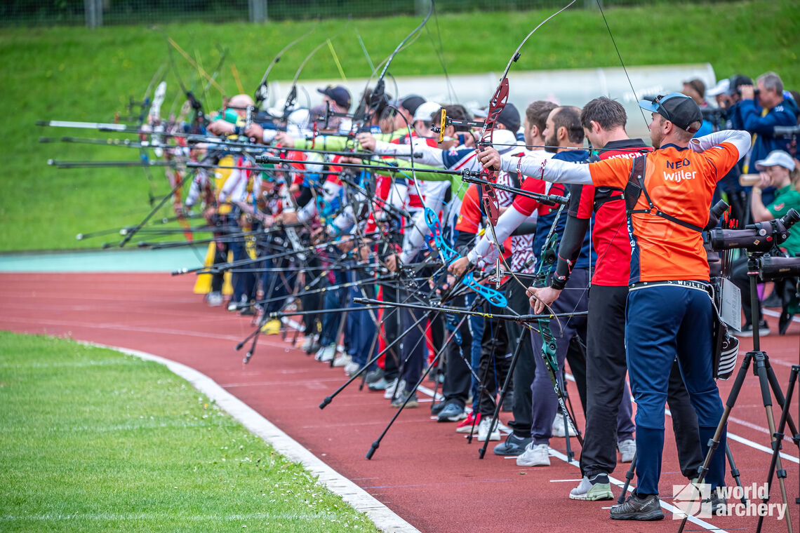 The shooting line at the European Olympic qualifier.
