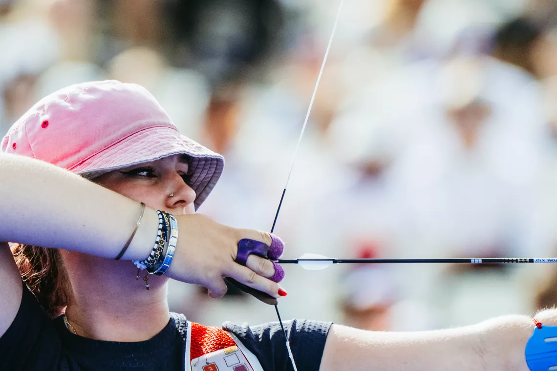 Penny Healey aiming.