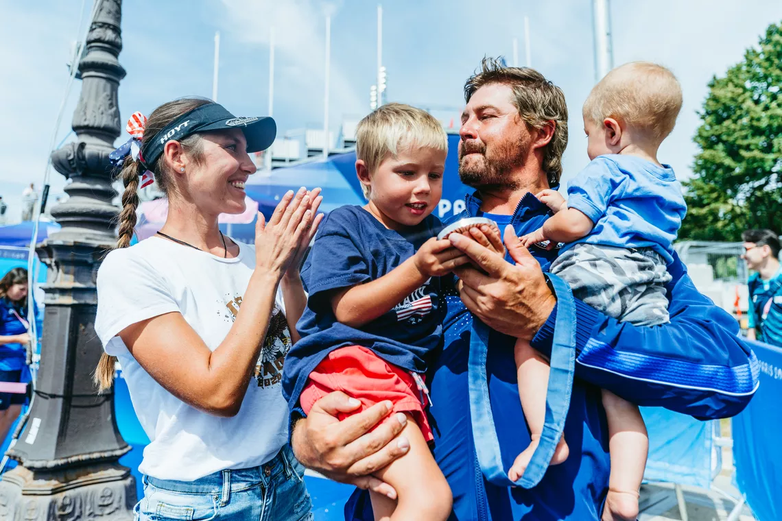 Brady Ellison and family Paris 2024