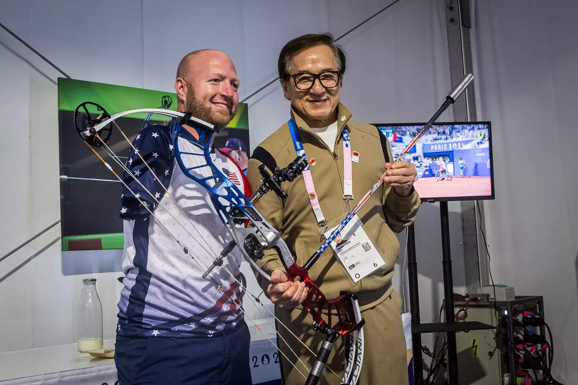 Jackie Chan and Matt Stutzman, Archery at Paris 2024 Paralympic Games