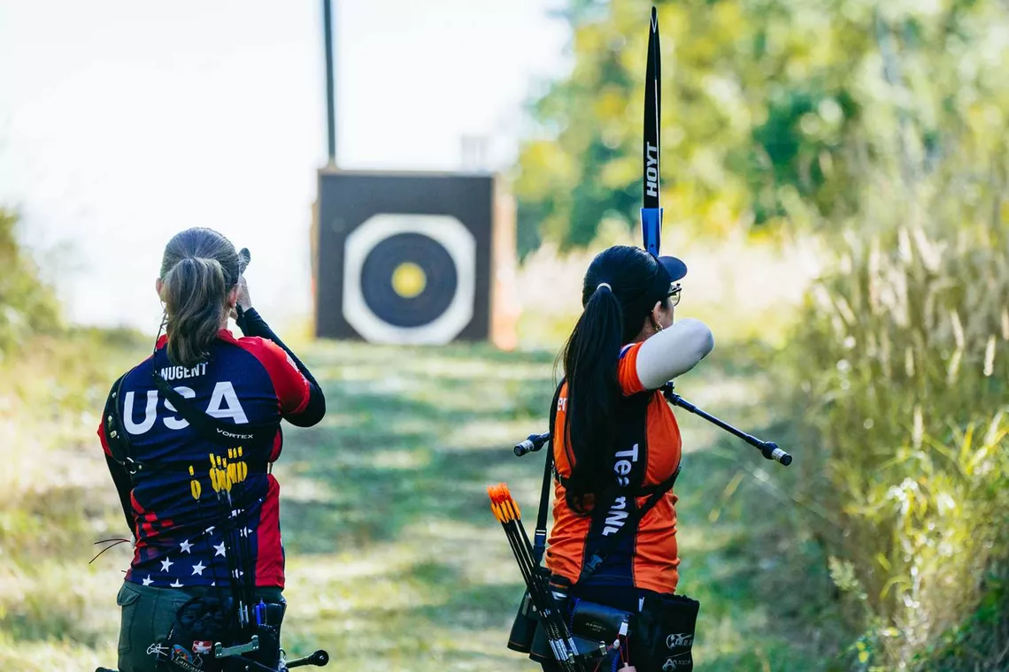 Archers on the course at the world field in Lac la Biche.