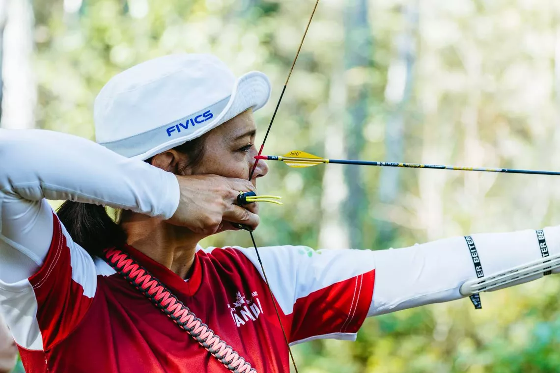 Barebow archery at the field championships in Lac la Biche.