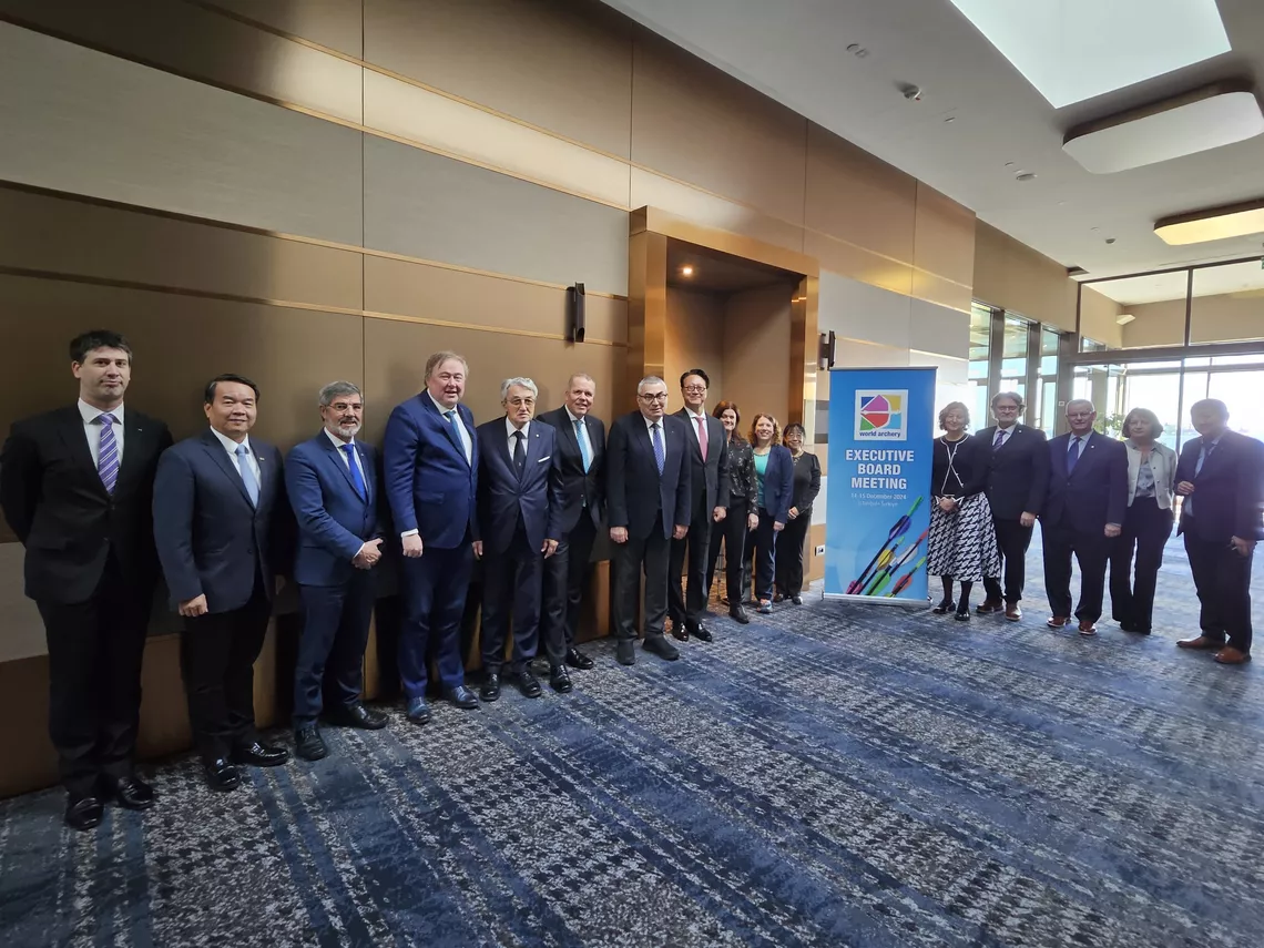 The World Archery executive board in December 2023.