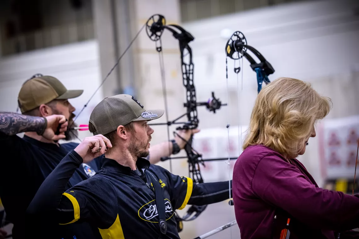 Archers shooting at the Great Chicago Open.