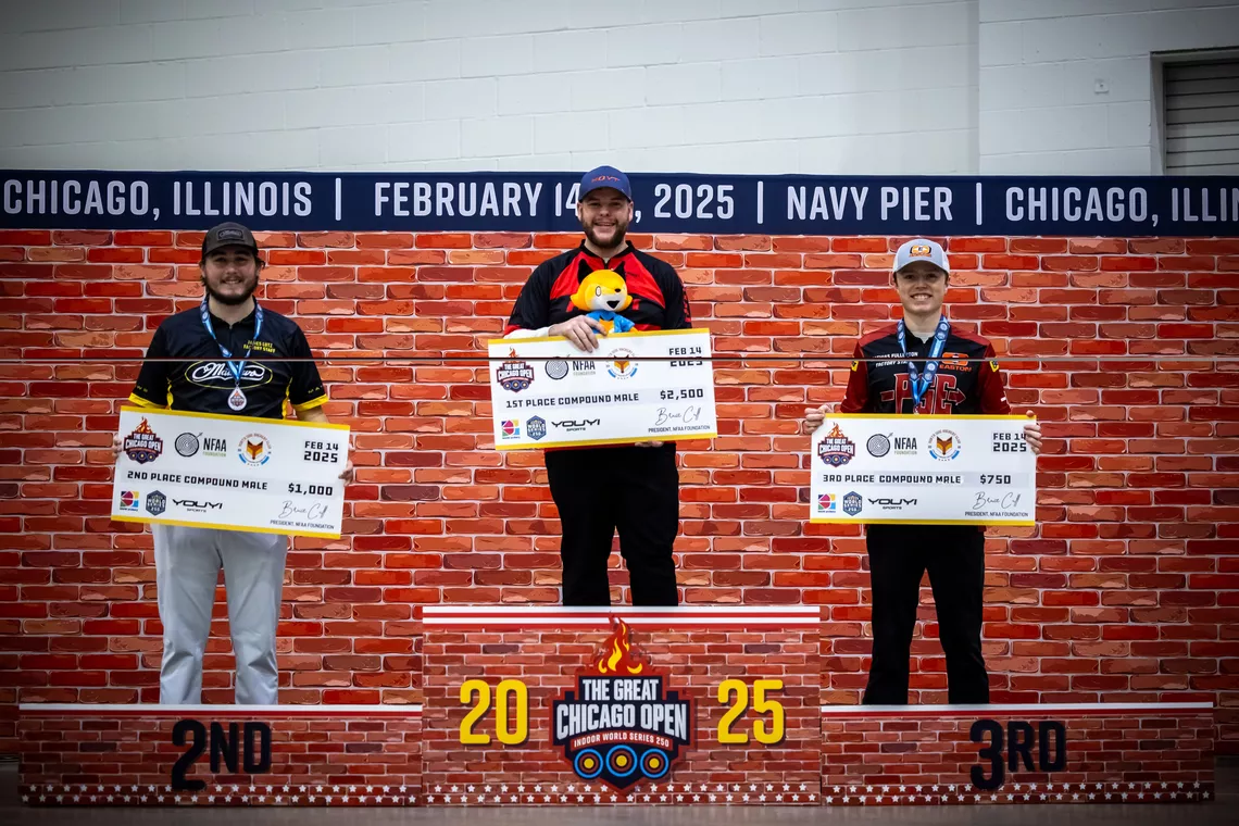 James Lutz, Mike Schloesser and Mathias Fullerton on the 2025 Great Chicago Open podium.