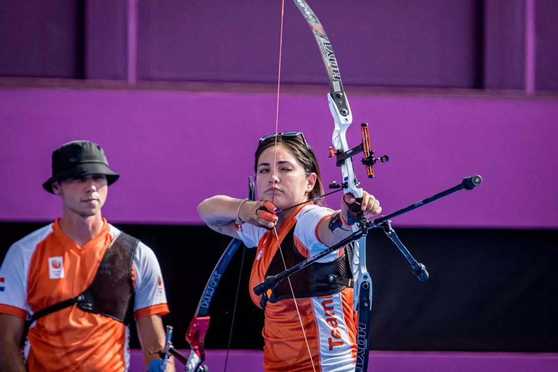 Steve Wijler and Gaby Schloesser mixed team silver medallists at Tokyo 2020 Olympics.