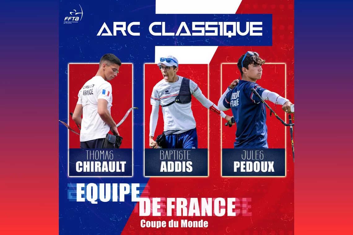 Recurve men’s French national team for Central Florida 2025.