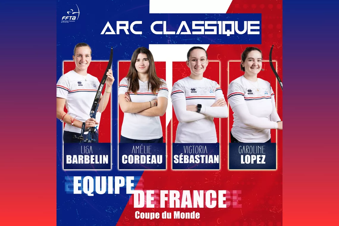 Recurve women’s French national team for Central Florida 2025.