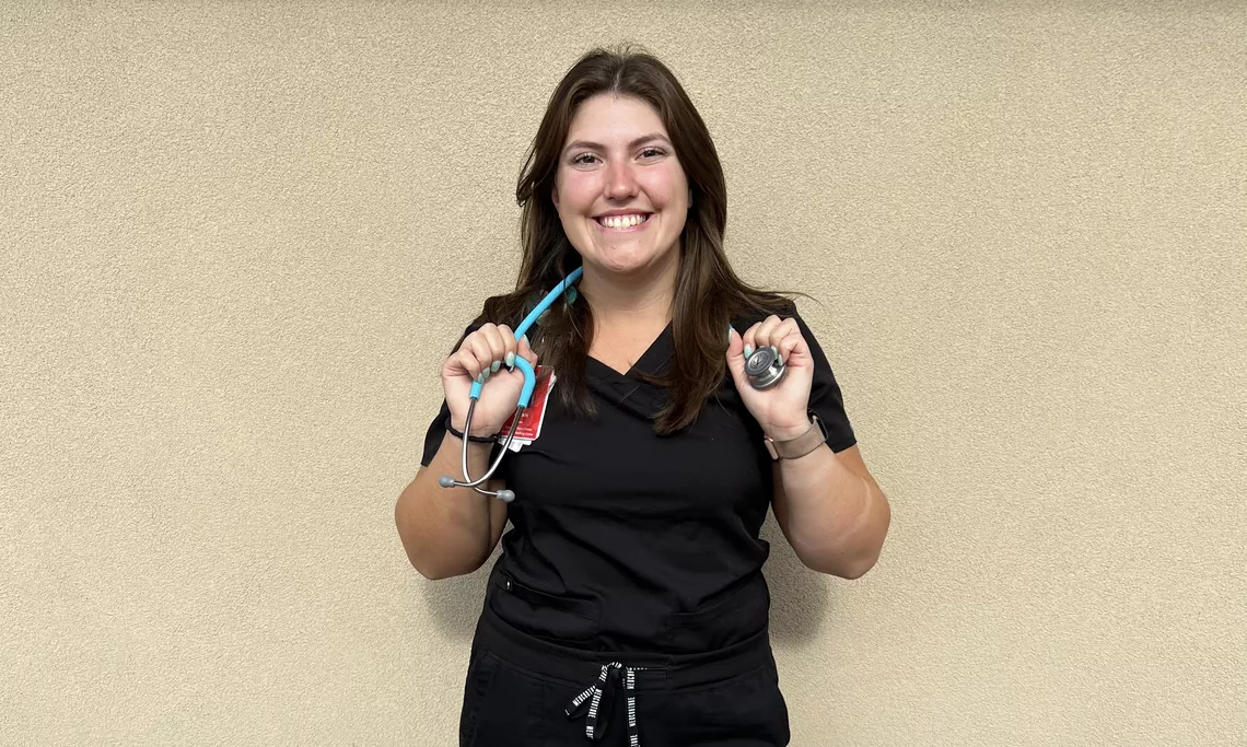 Alexis Ruiz in her nursing uniform.