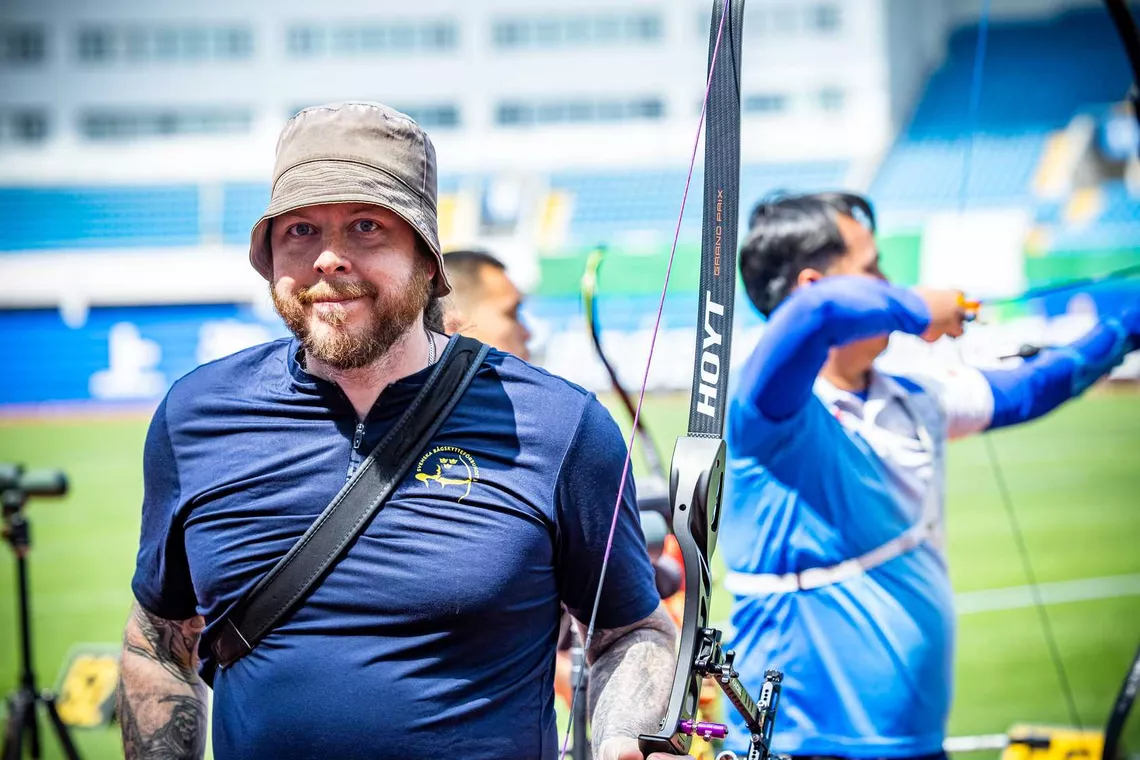 Kaj Sjöberg smiling during Shanghai 2025 qualifying.