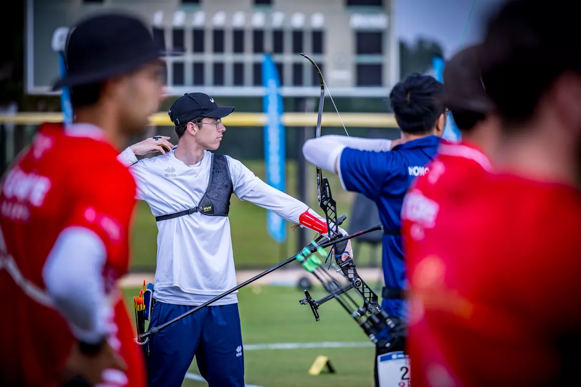 Baptiste Addis on the shooting line.