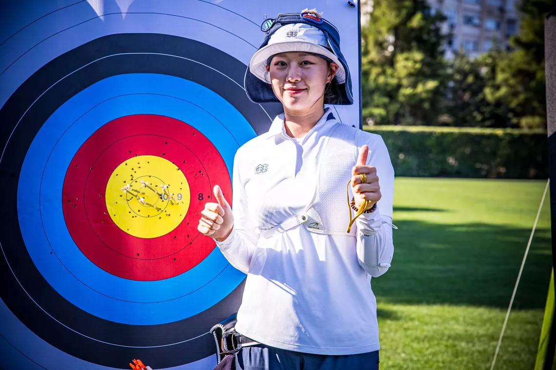 Lim Sihyeon topped qualifying at Antalya 2025 Hyundai Archery World Cup.