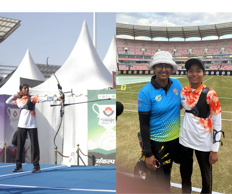 Deepika Kumari and Gatha Anandrao Khadake during mid-2025 national trials.