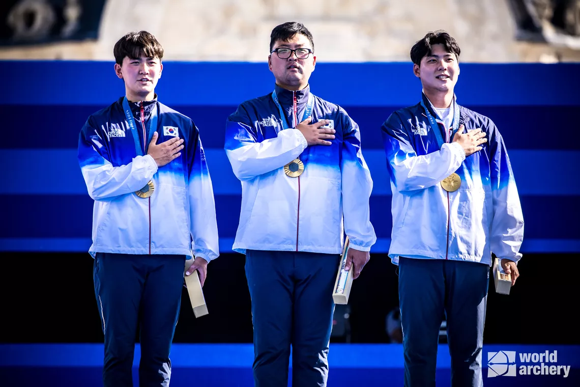 Athletes on podium