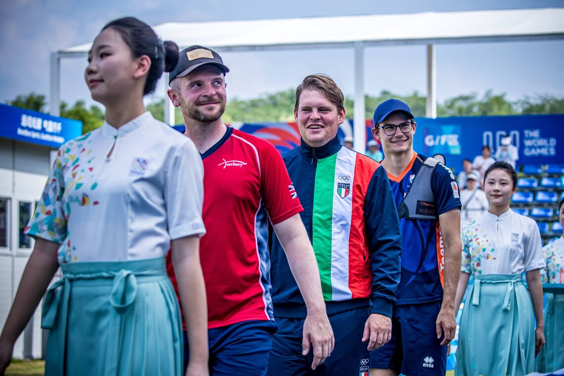 Men's recurve podium Chengdu