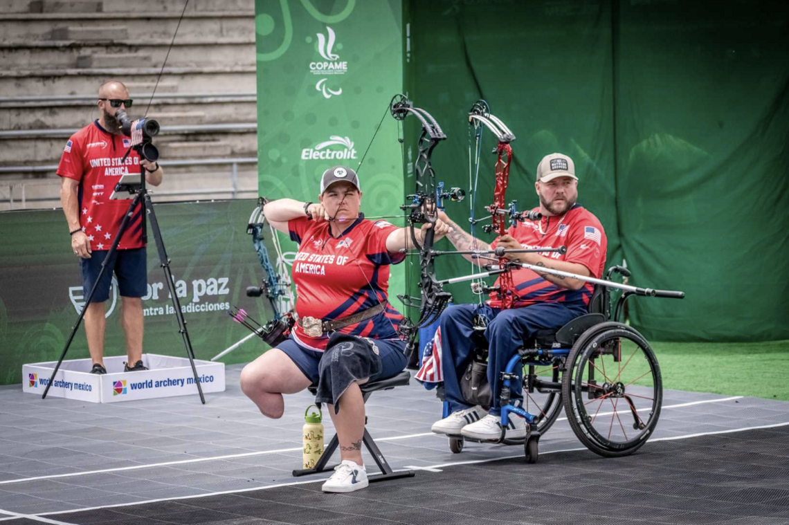 USA's Brandi Jones and Kevin Polish shooting at the first leg of the Americas Para Cup.