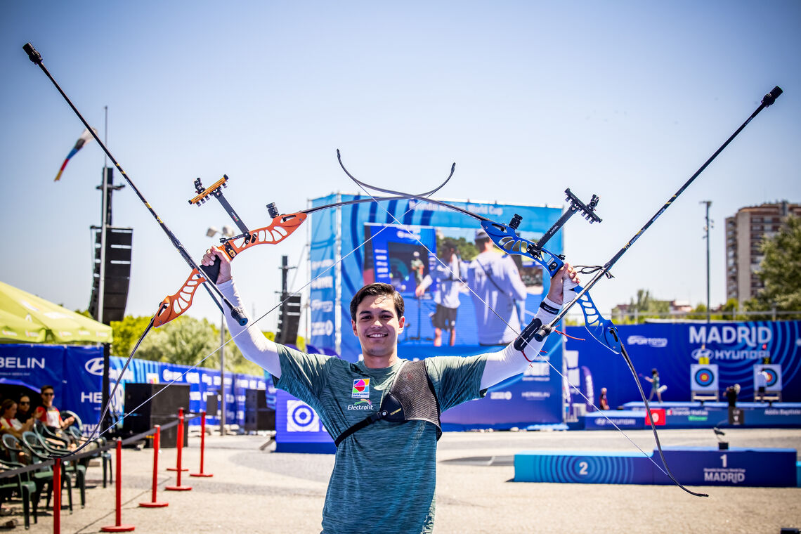 Matias Grande celebrating at Madrid.