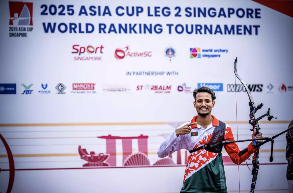 Abdur Rahman Alif celebrating after winning the Asia Cup.