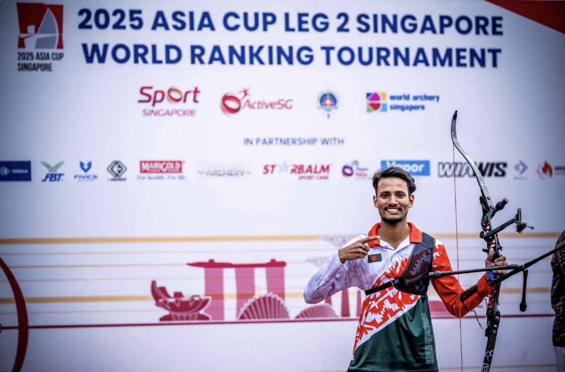 Abdur Rahman Alif celebrating after winning the Asia Cup.