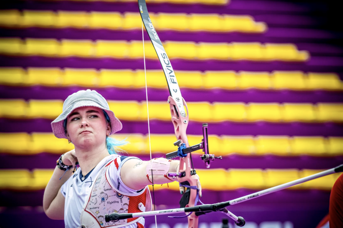 Penny Healey at the Nanjing 2025 World Cup Final familiarisation.