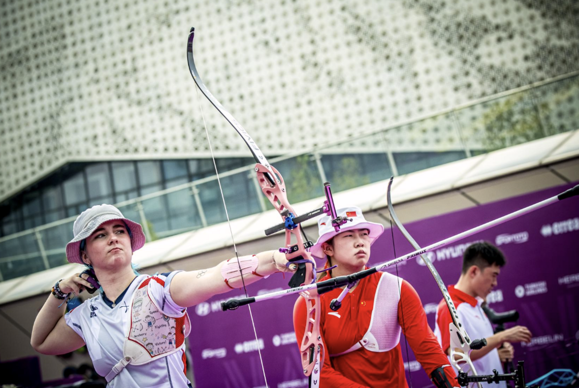 Penny Healey at the Nanjing 2025 World Cup Final familiarisation.
