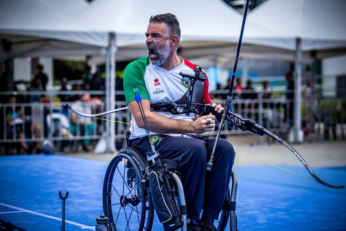 Stefano Travisani at the Gwangju 2025 World Archery Para Championships.
