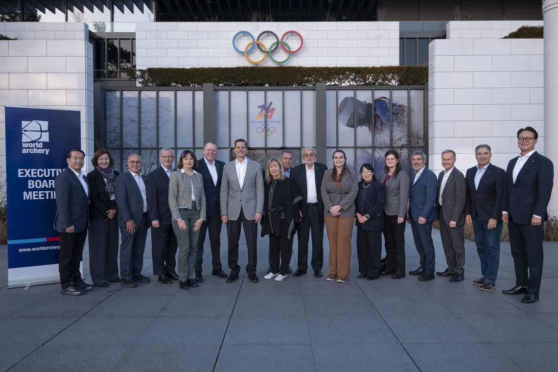 The World Archery executive board visited the Olympic Museum.