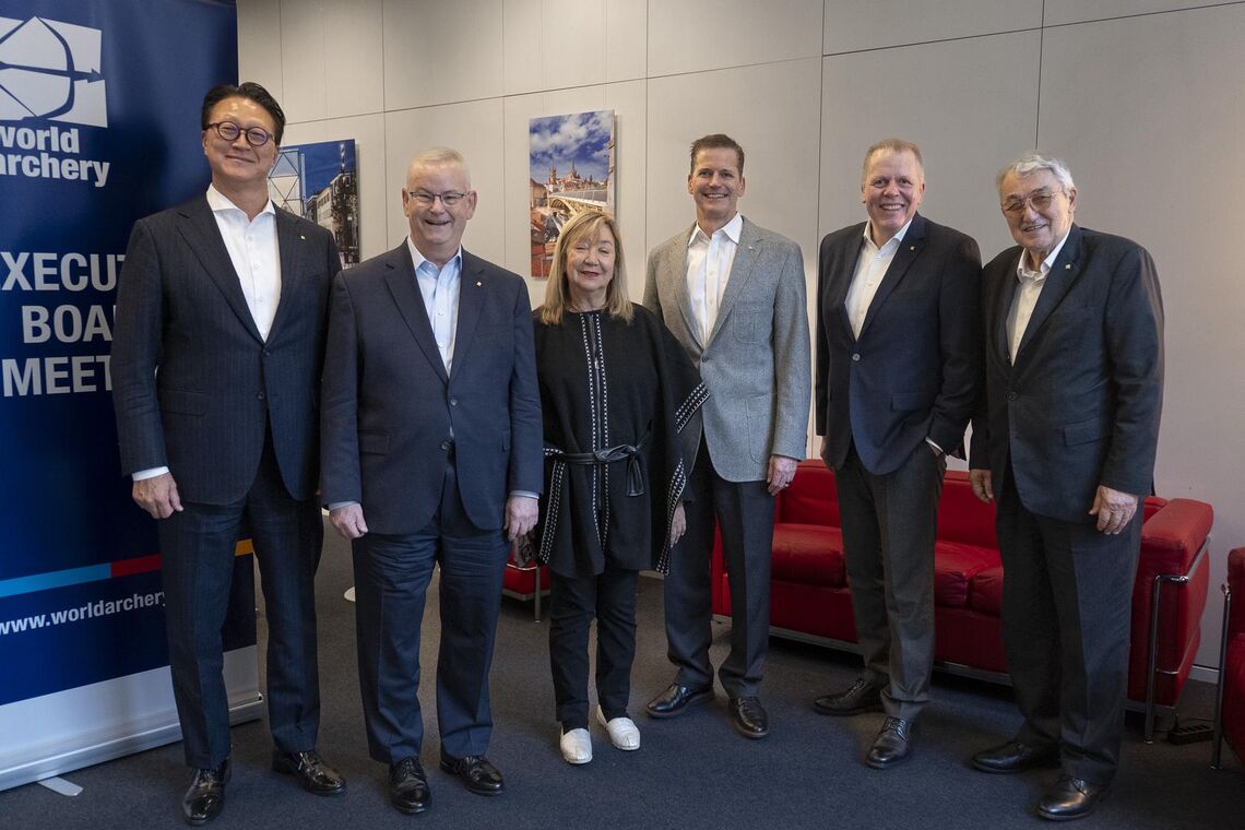 The executive committee of World Archery in 2025.