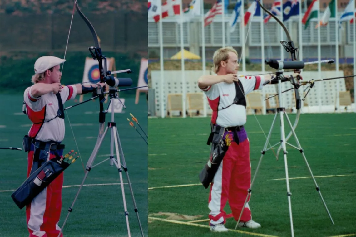 Jens Fudge shooting in competition.