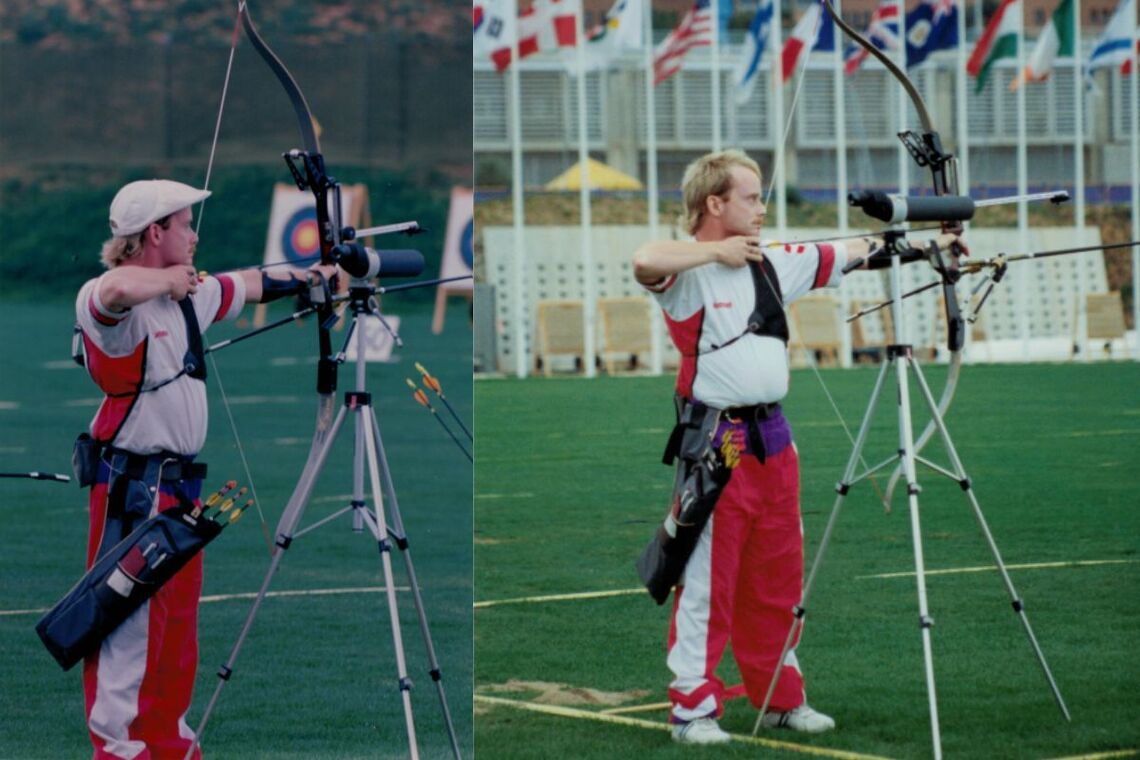 Jens Fudge shooting in competition.