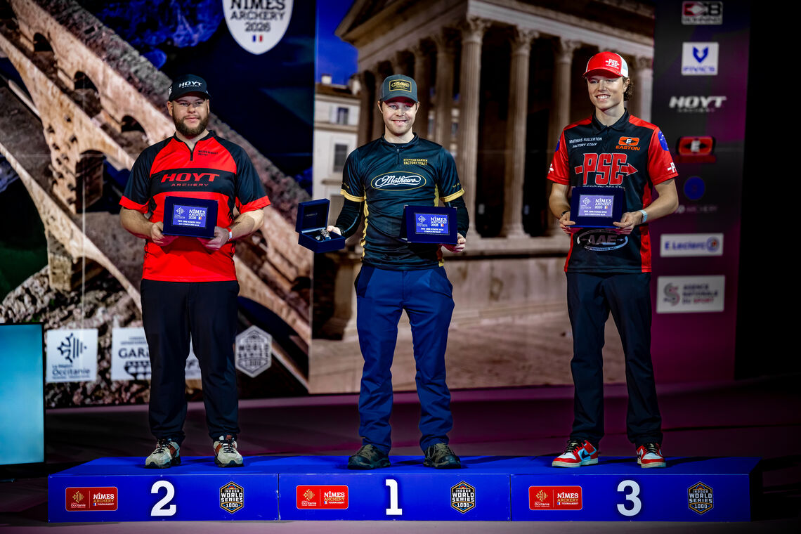 Mike Schloesser, Stephan Hansen and Mathias Fullerton on the podium in Nimes.