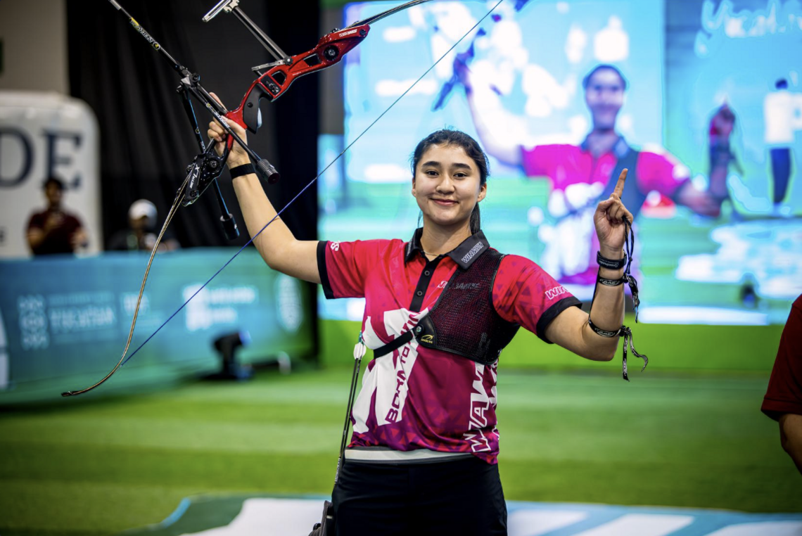 Angela Ruiz celebrating in Merida.