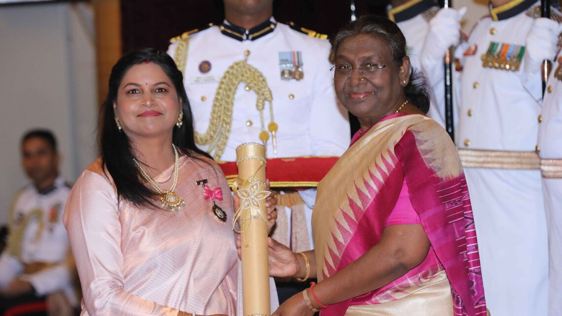Coach Purnima Mahato getting recognition with Padma Shri award in 2024.