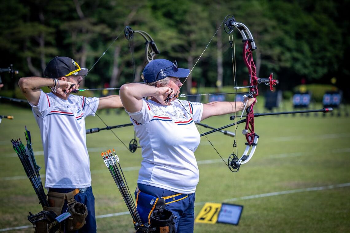 Nicolas Girard and Sophie Dodemont at Yecheon 2024 Hyundai Archery World Cup.