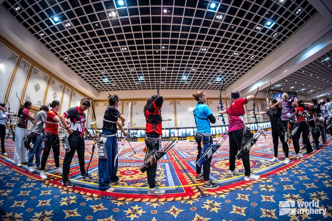 Archers aim at the target