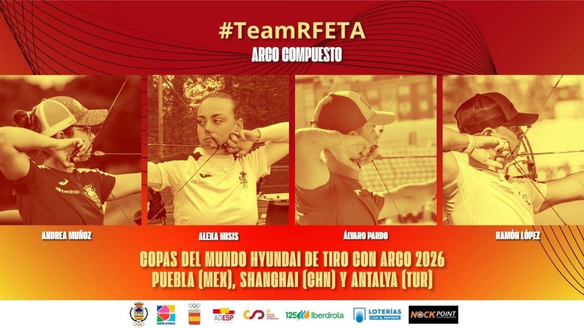 Spanish compound squad for 2026 Hyundai Archery World Cup.
